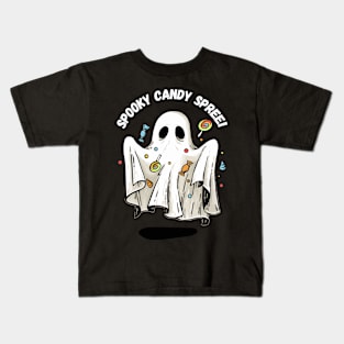 Spooky Candy Spree! Halloween ghost. Kids T-Shirt